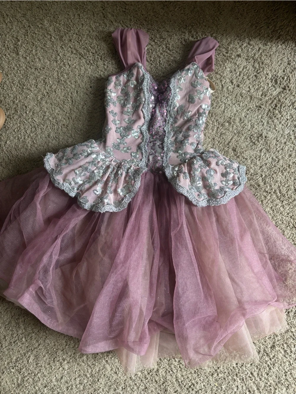 Pink/ Purple Sequin Tulle Kids Ballet Costume